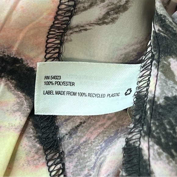 Sleeveless Dress Abstract Print Elastic‎ Waist Casual Pink Black Size S - Picture 8 of 8